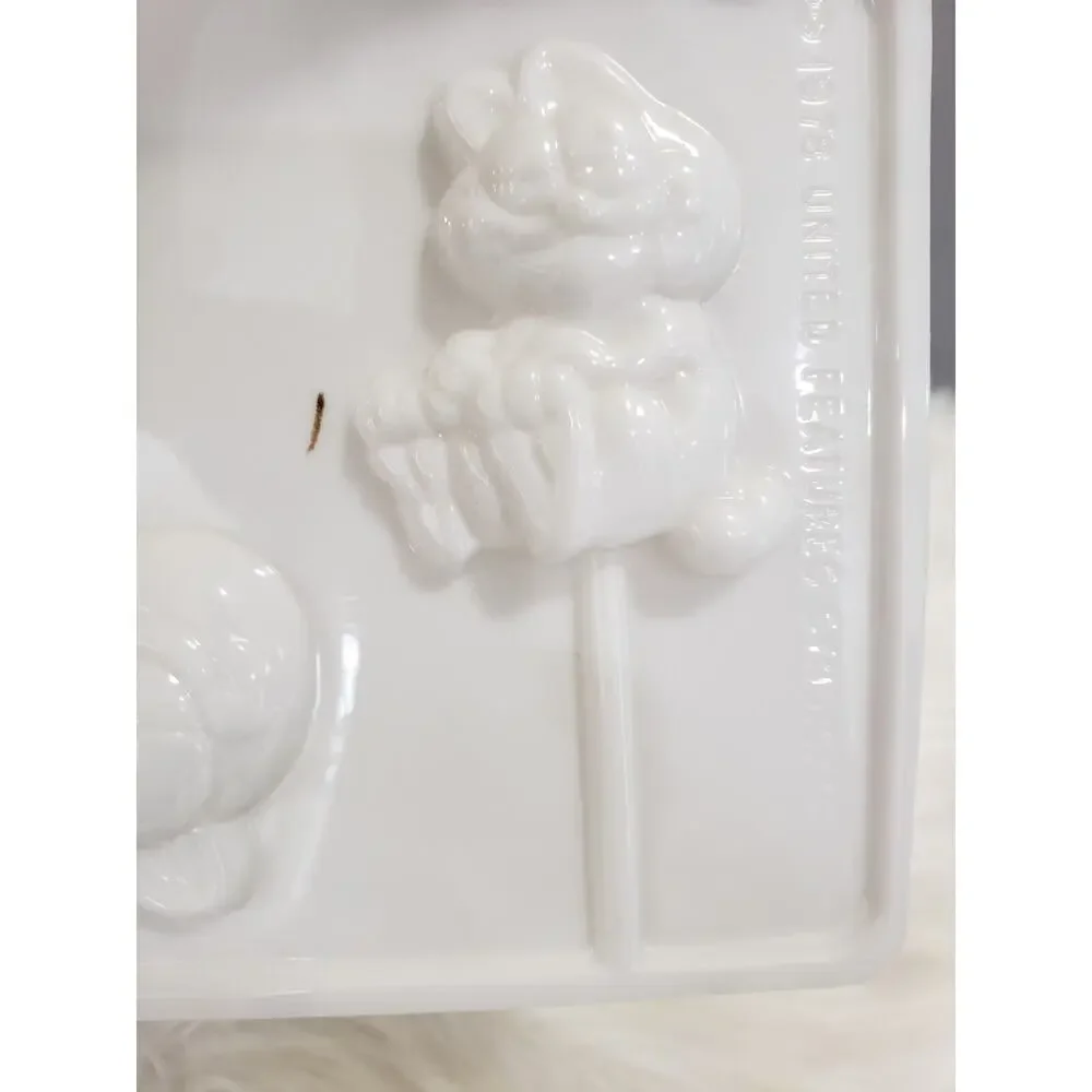 RARE Vintage Wilton Garfield Hard Candy Mold Plastic Candy On Stick Cat‎ Candy